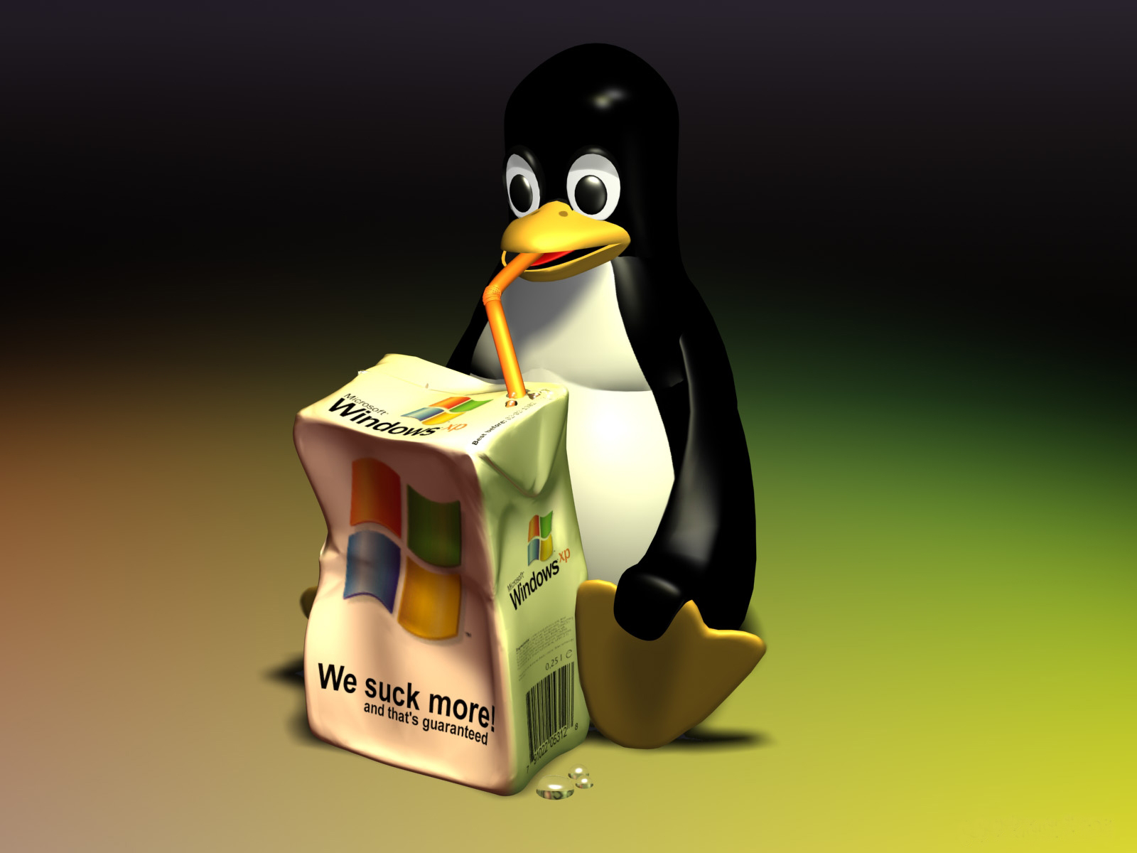 OS wars » linux-wallpaper-1600×1200-tux-we-suck-more